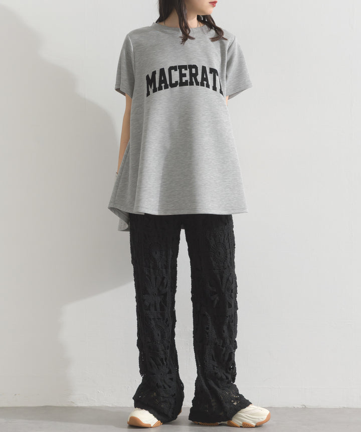 ブロッククロシェニットパンツ