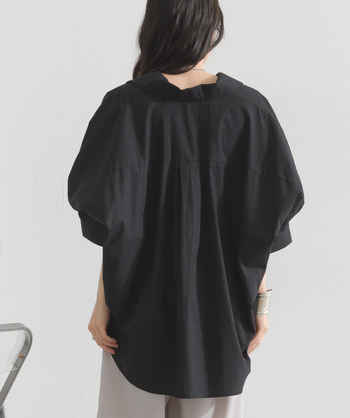 【再入荷】ピンタックデザイン半袖シャツ