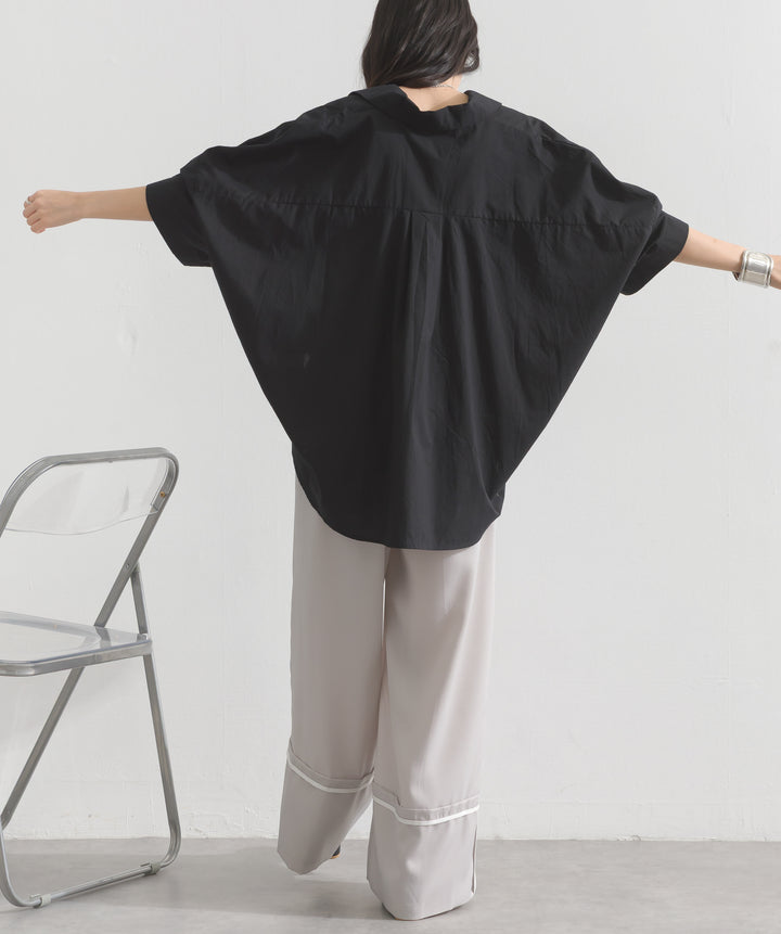 【再入荷】ピンタックデザイン半袖シャツ