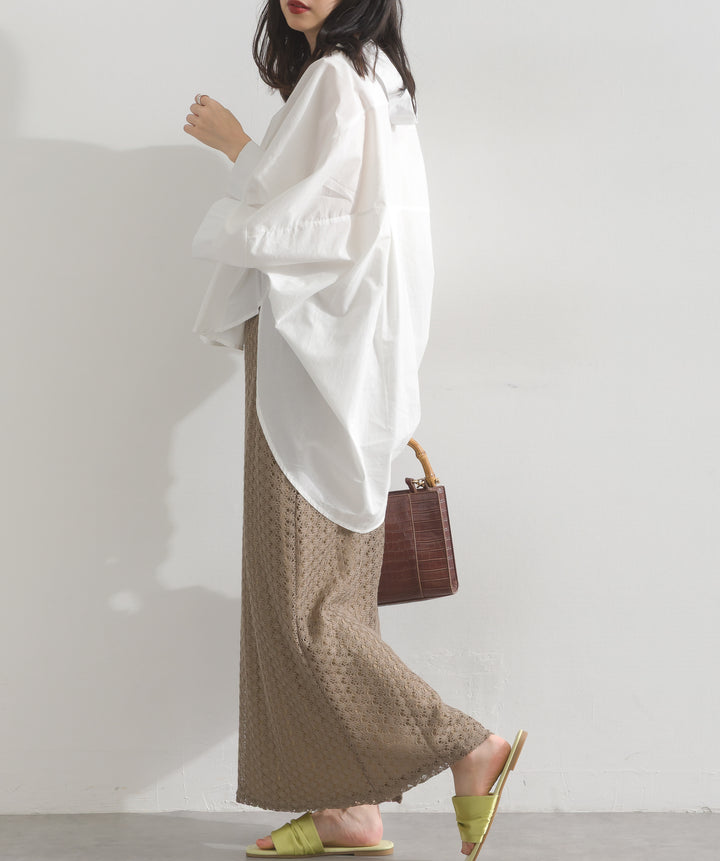 【再入荷】ピンタックデザイン半袖シャツ