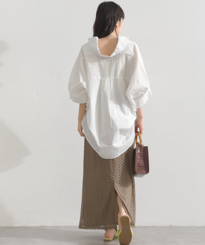 【再入荷】ピンタックデザイン半袖シャツ
