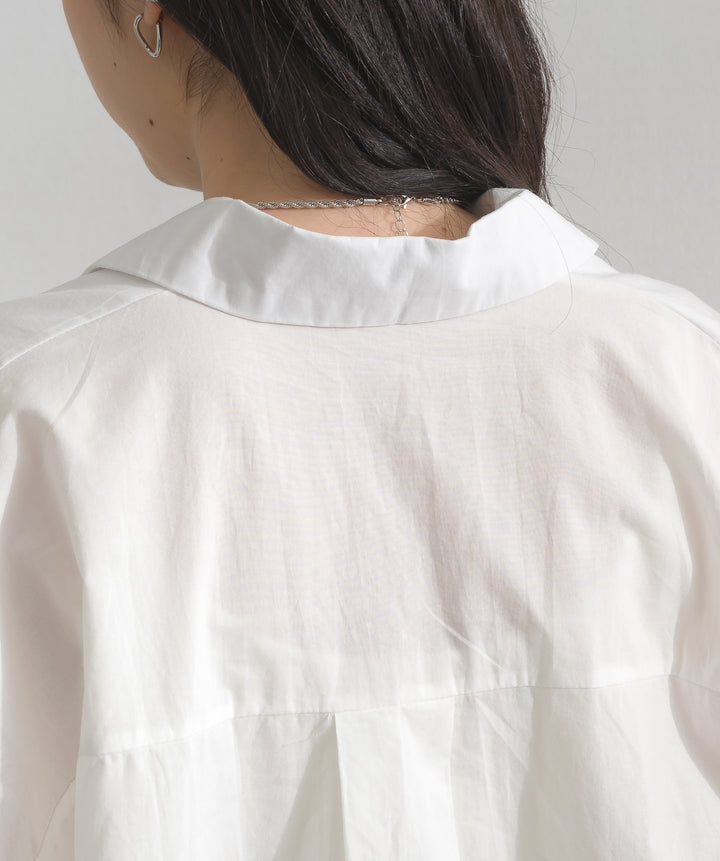 【再入荷】ピンタックデザイン半袖シャツ