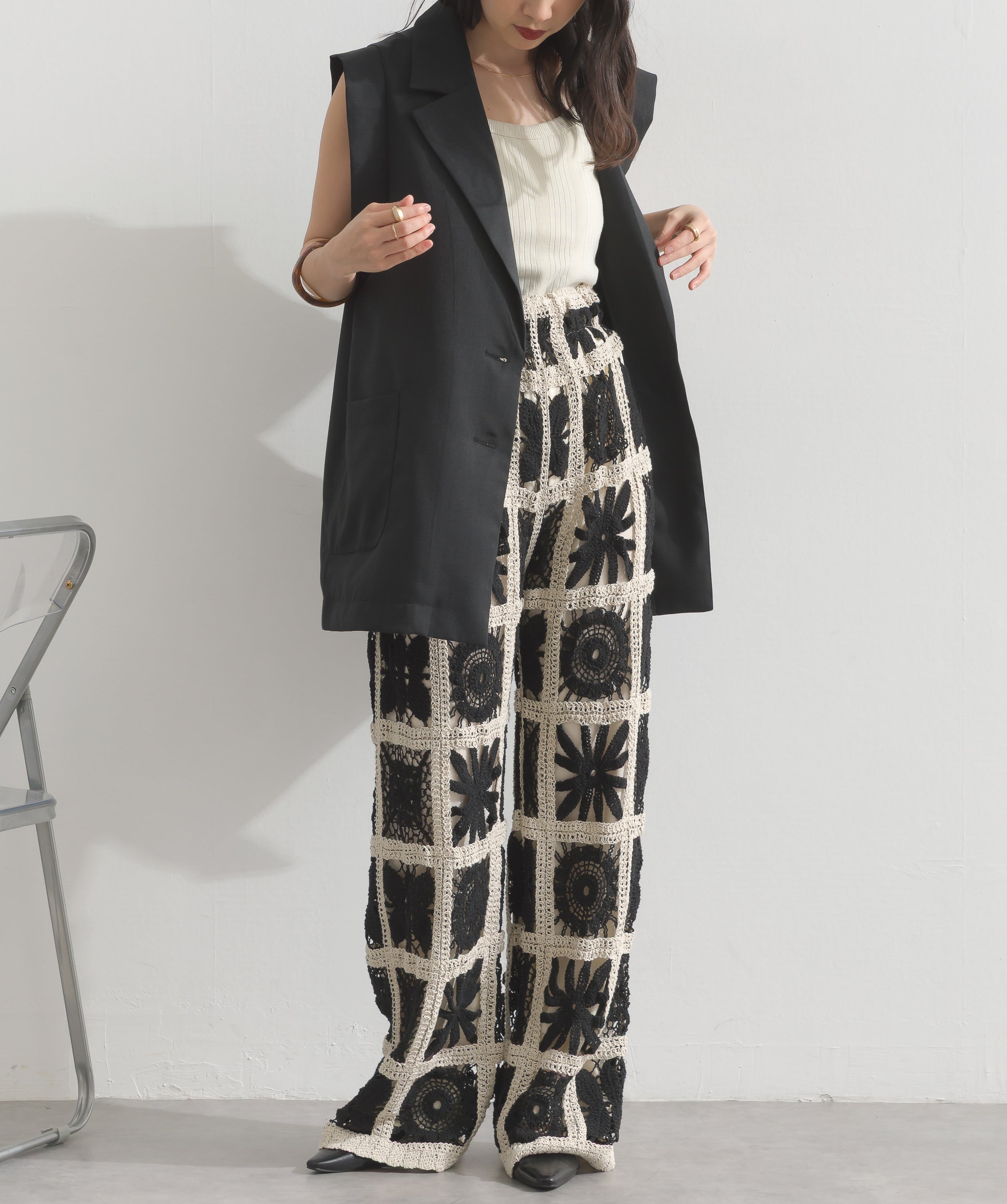ブロッククロシェニットパンツ – OandI