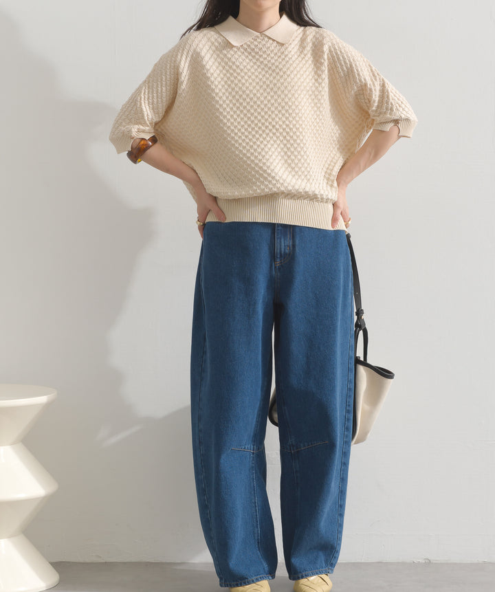 ツイン編織ゆったりフィットニット