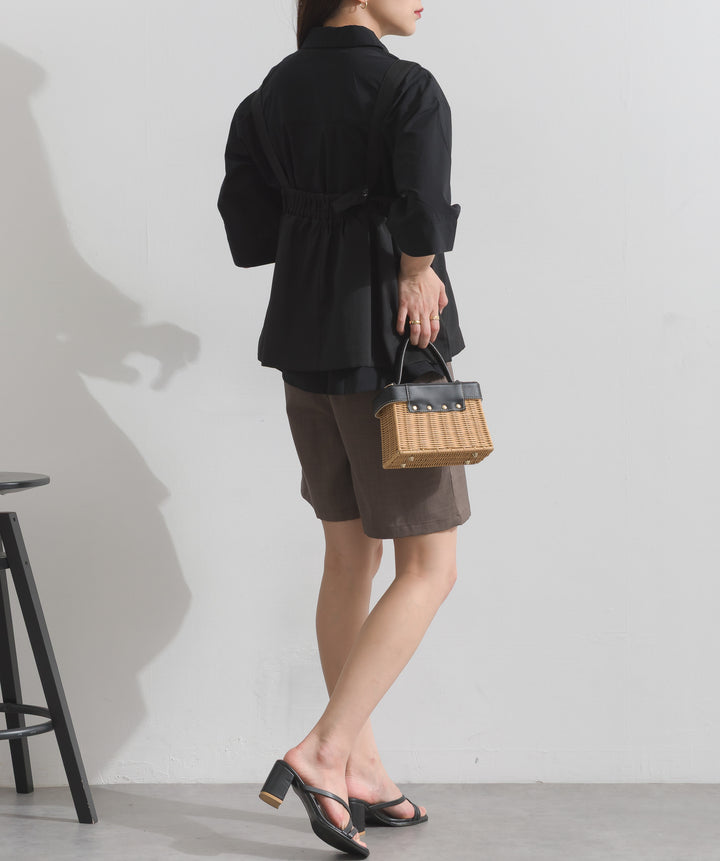 ヘザーエステルタックハーフパンツ