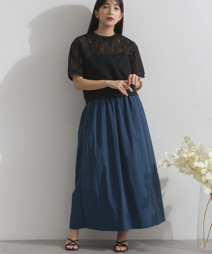 オーガンジー刺繍ブラウス