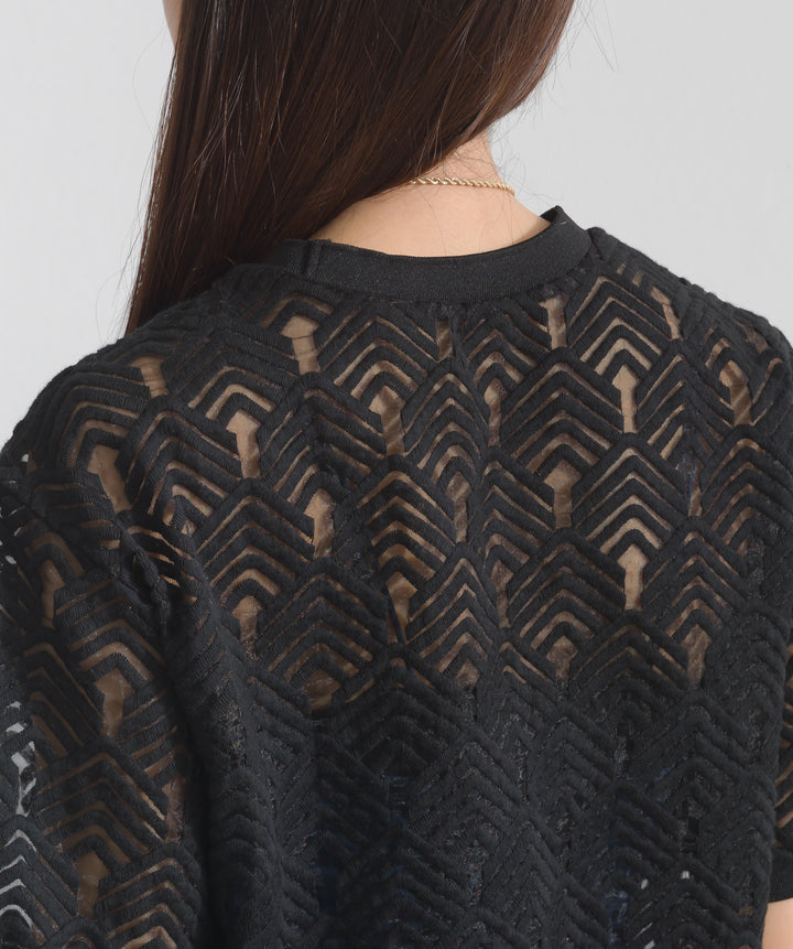 オーガンジー刺繍ブラウス