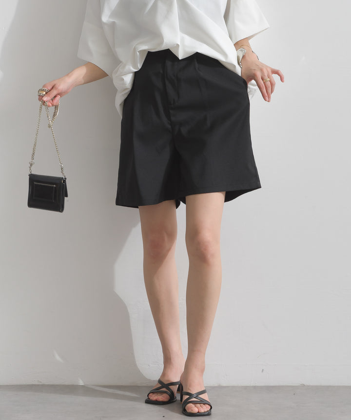 ヘザーエステルタックハーフパンツ