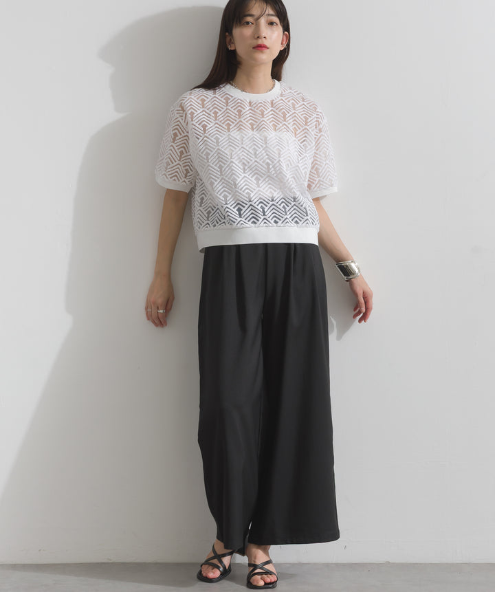 オーガンジー刺繍ブラウス
