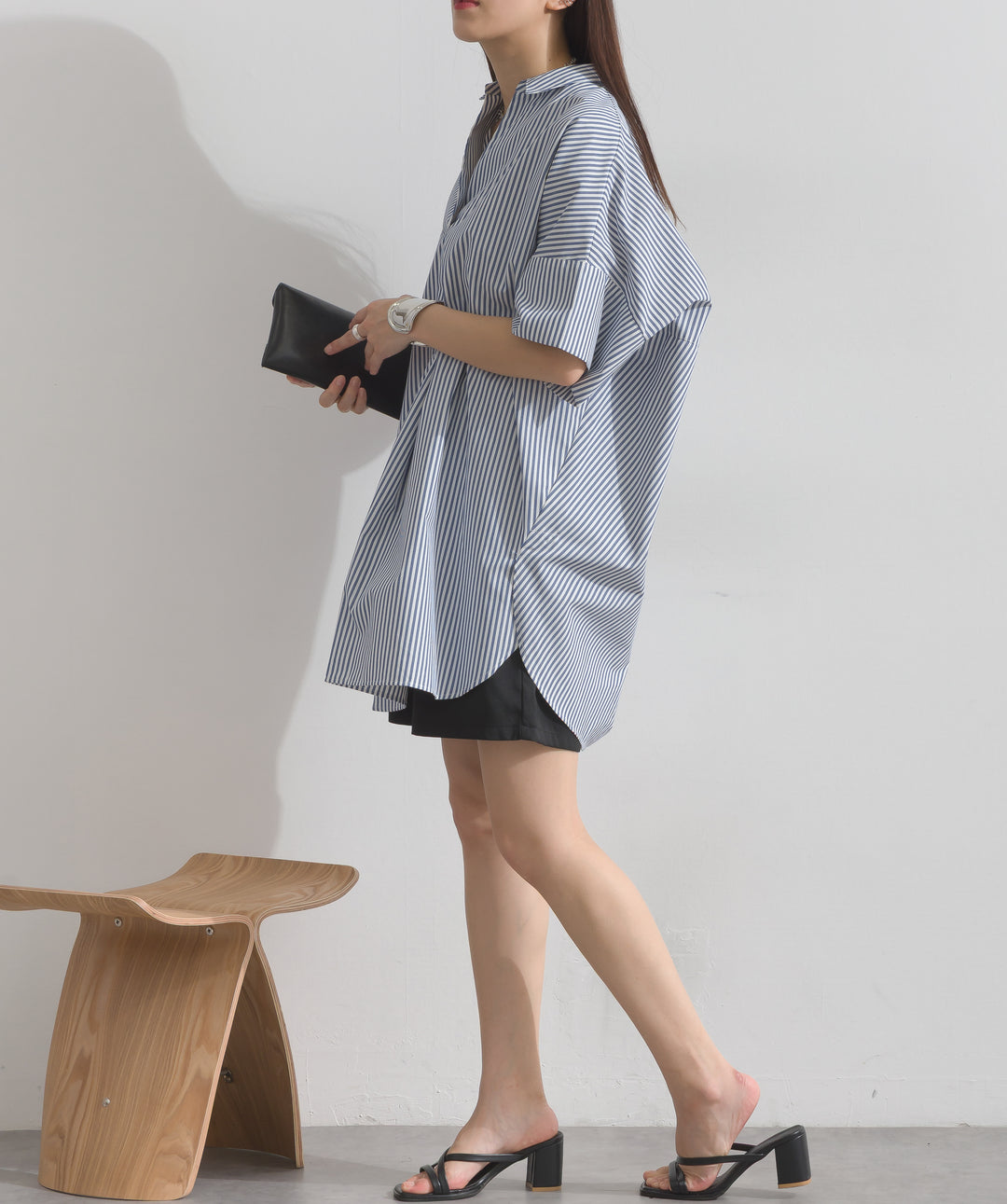 ヘザーエステルタックハーフパンツ