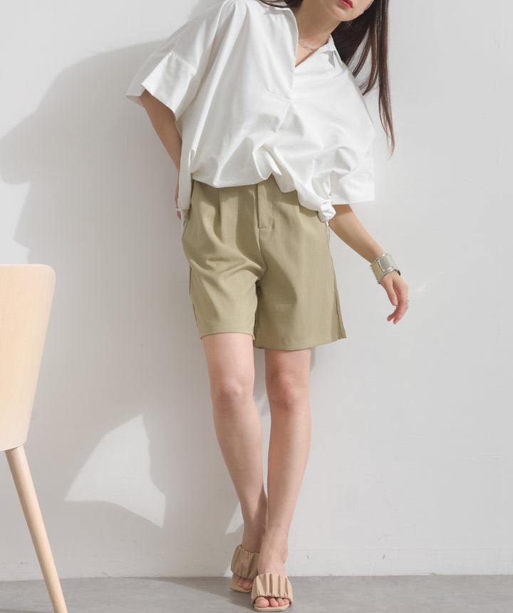 ヘザーエステルタックハーフパンツ