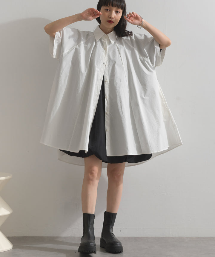 襟付きプリムシャツワンピース