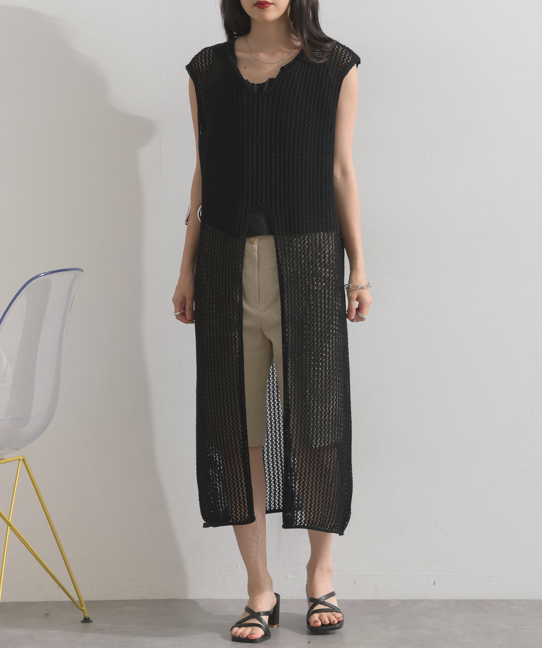 ストレッチ綿麻5分丈ショートパンツ
