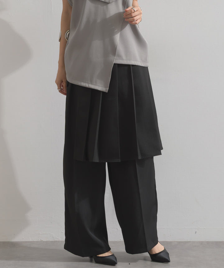 ラップスカートレイヤードパンツ