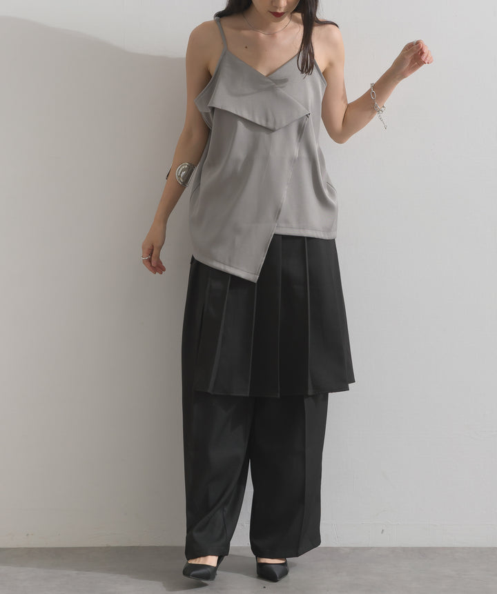ラップスカートレイヤードパンツ