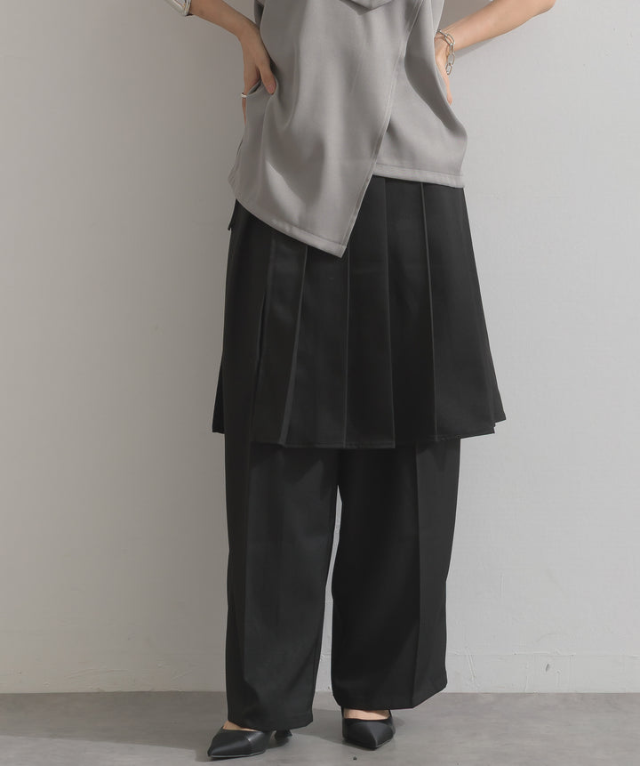 ラップスカートレイヤードパンツ