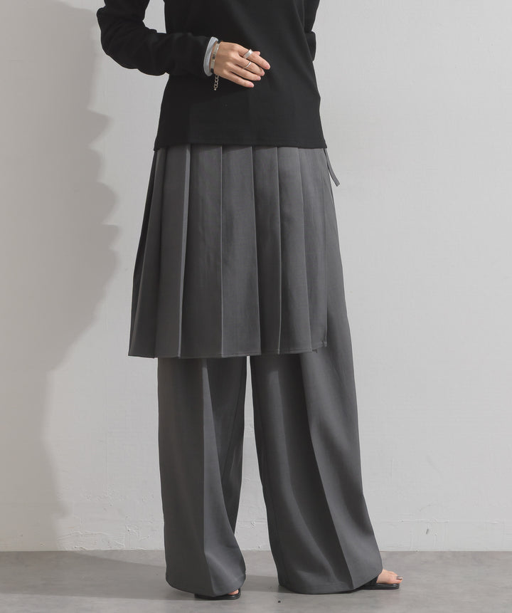 ラップスカートレイヤードパンツ