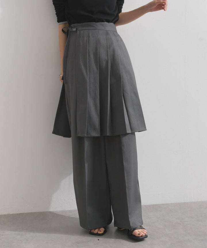 ラップスカートレイヤードパンツ