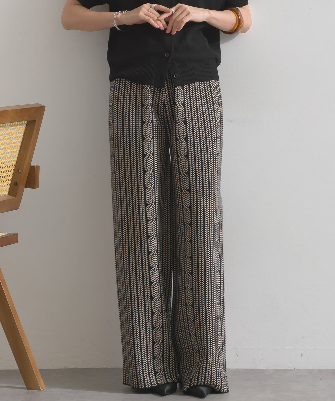 コードマークニットパンツ
