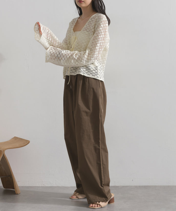 裾ドロストナイロンパンツ