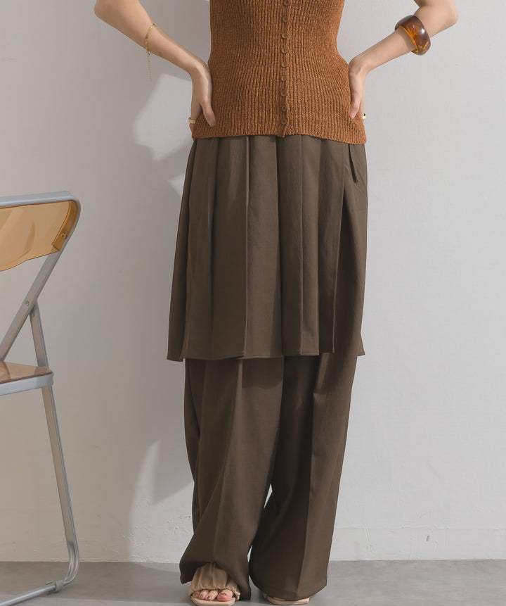 ラップスカートレイヤードパンツ