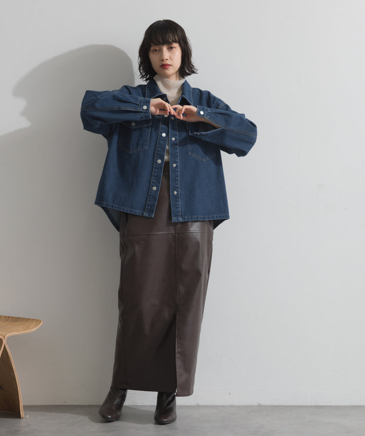 ワイドデニムシャツジャケット
