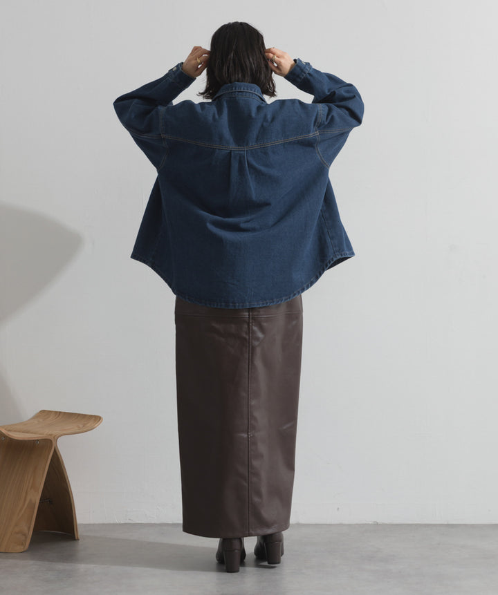 ワイドデニムシャツジャケット