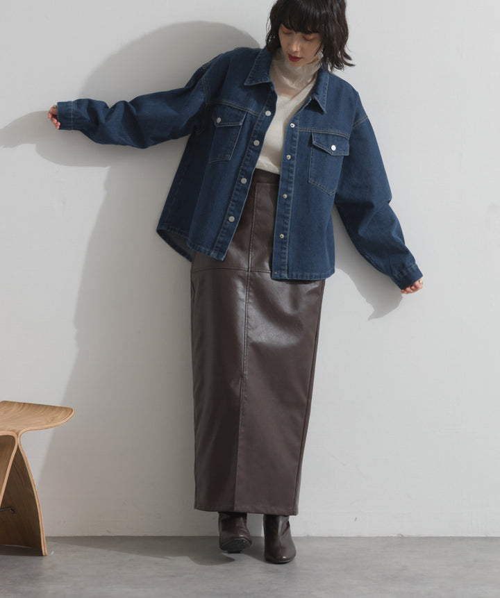 ワイドデニムシャツジャケット
