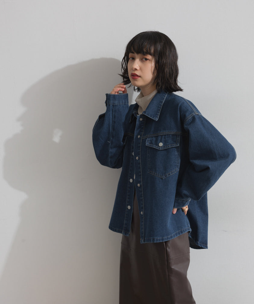 ワイドデニムシャツジャケット