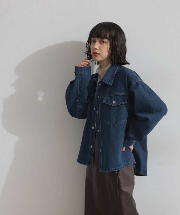 ワイドデニムシャツジャケット