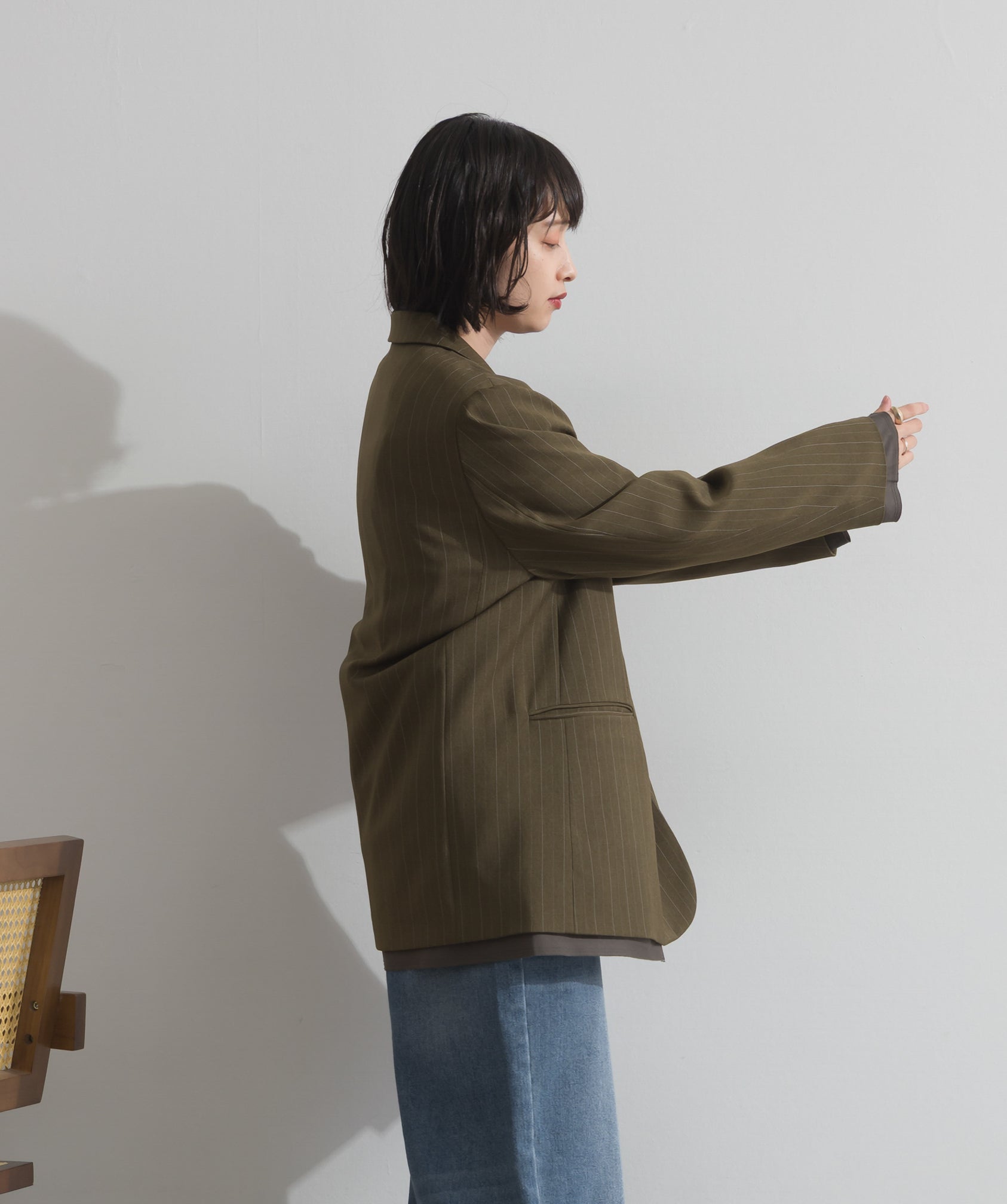 ツイルストライプポリスパンダブルジャケット – OandI