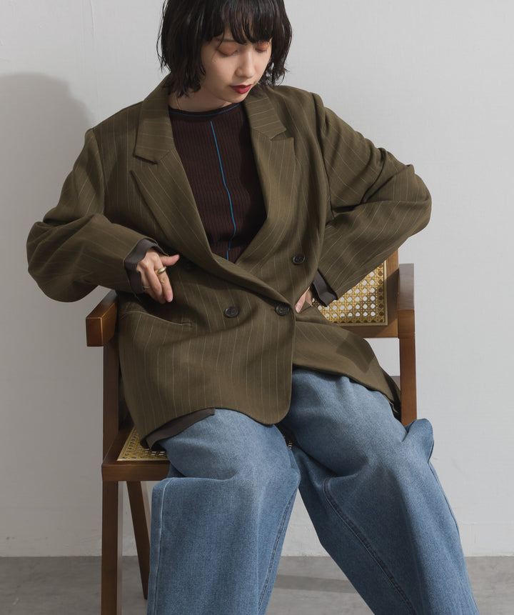 ツイルストライプポリスパンダブルジャケット