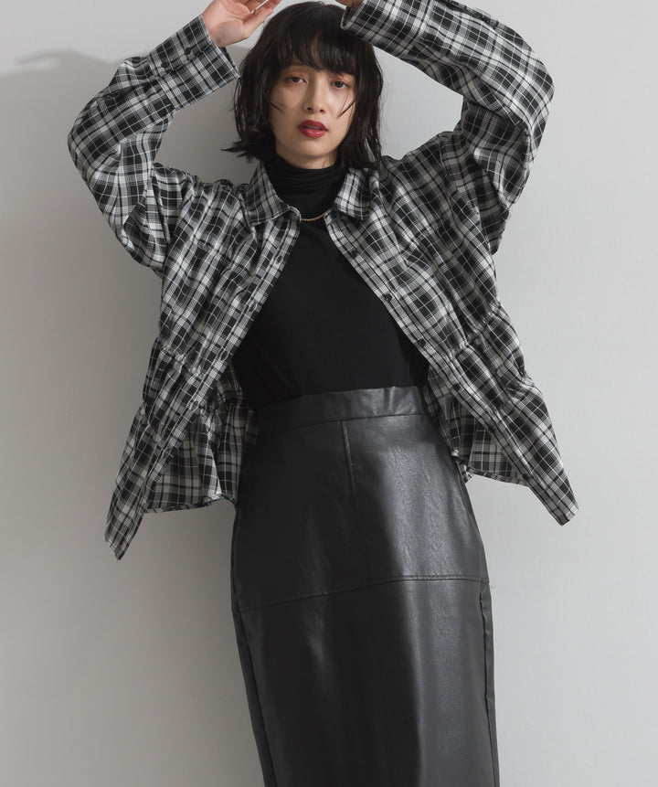 チェックウエストシャーリングシャツ
