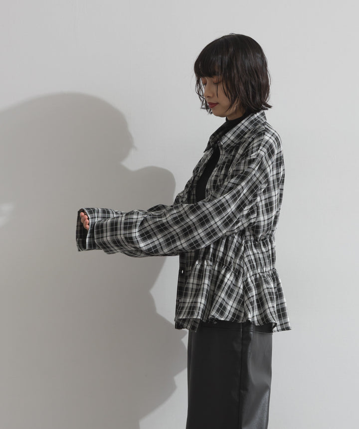チェックウエストシャーリングシャツ
