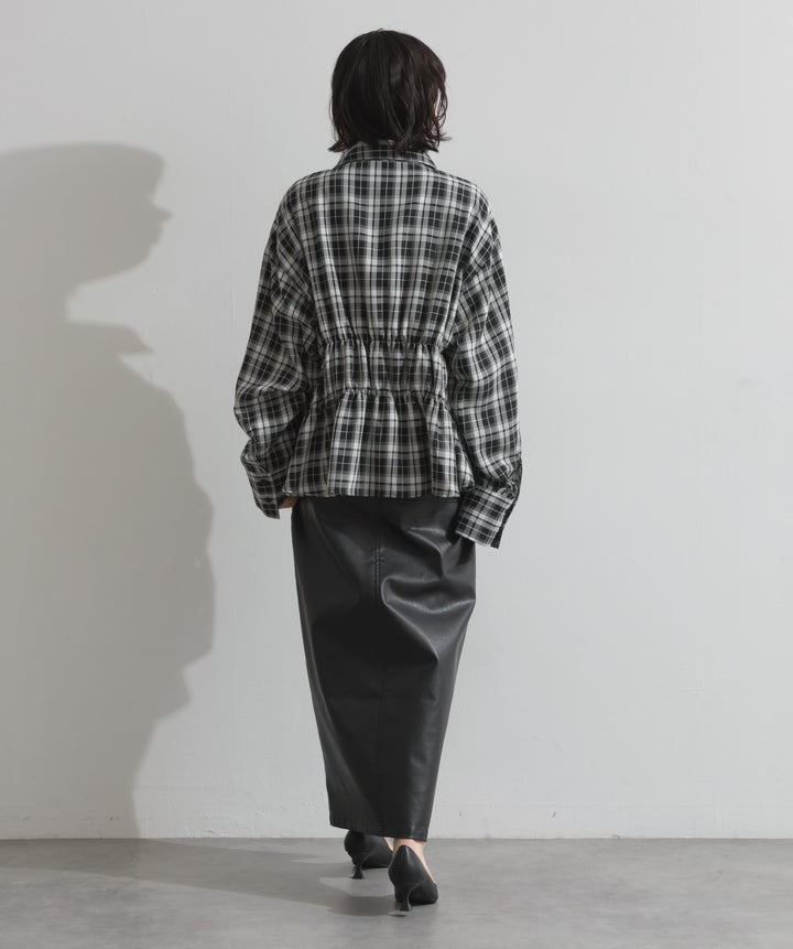 チェックウエストシャーリングシャツ