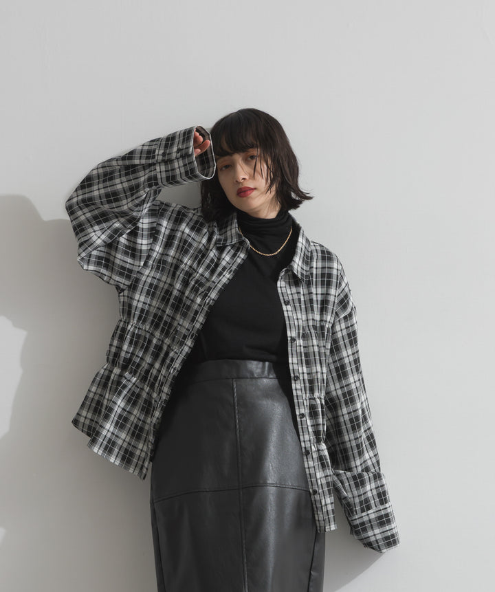 チェックウエストシャーリングシャツ