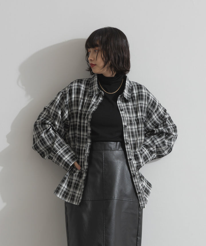 チェックウエストシャーリングシャツ