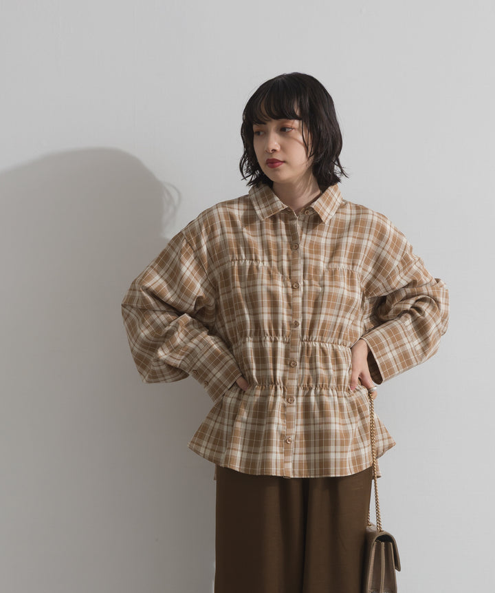 チェックウエストシャーリングシャツ