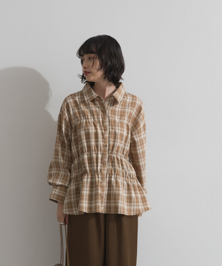 チェックウエストシャーリングシャツ