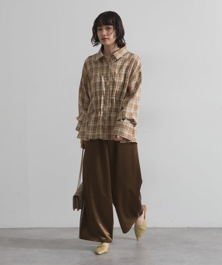 チェックウエストシャーリングシャツ