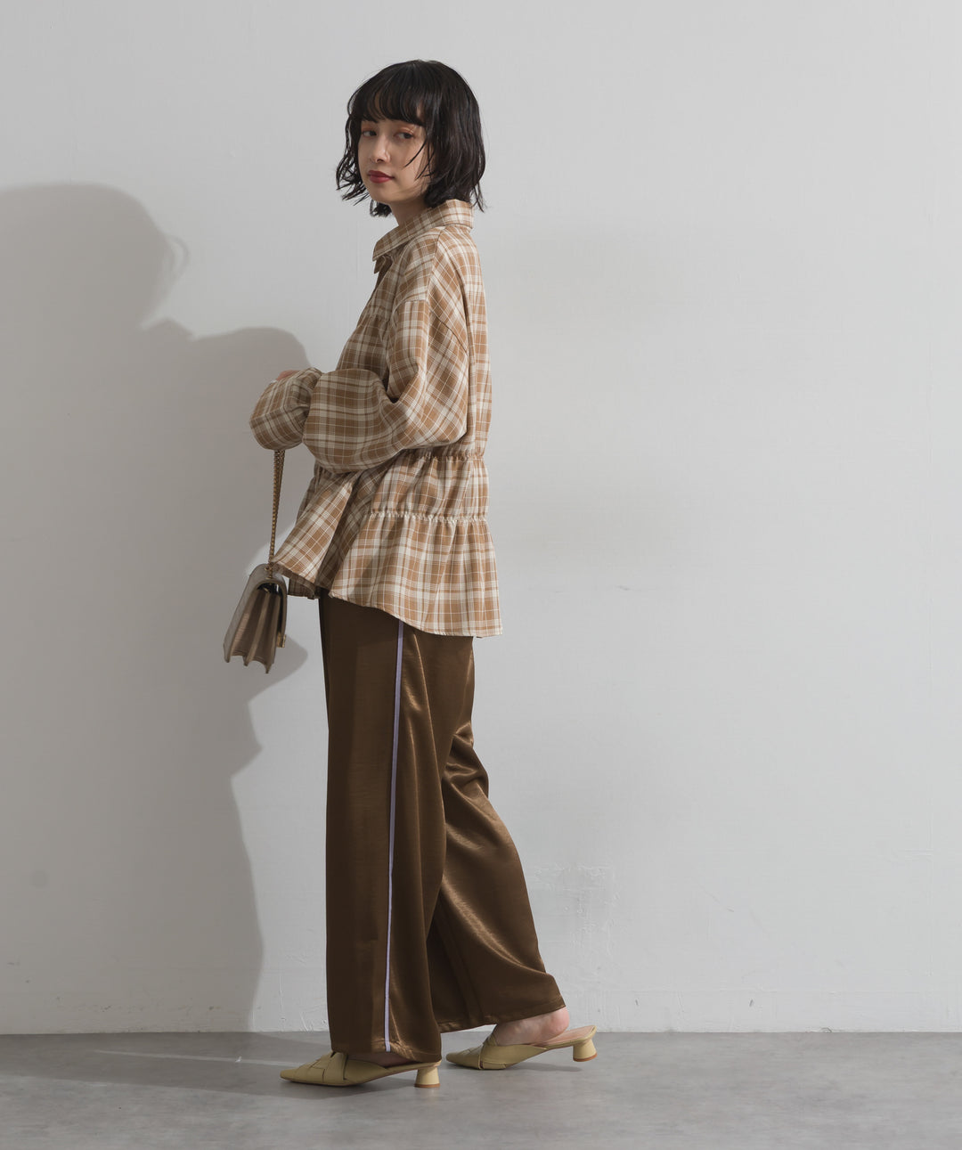 チェックウエストシャーリングシャツ