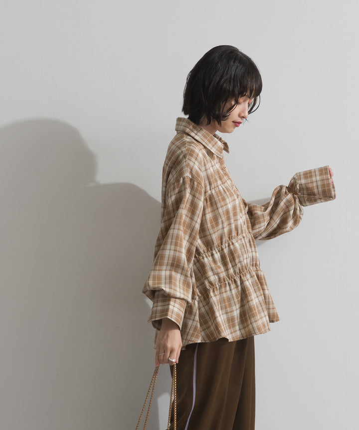 チェックウエストシャーリングシャツ