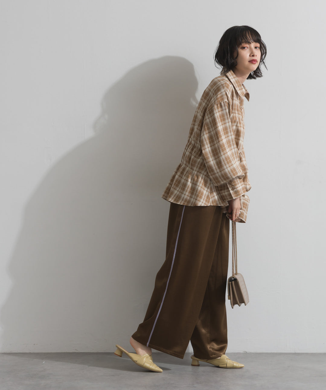 チェックウエストシャーリングシャツ