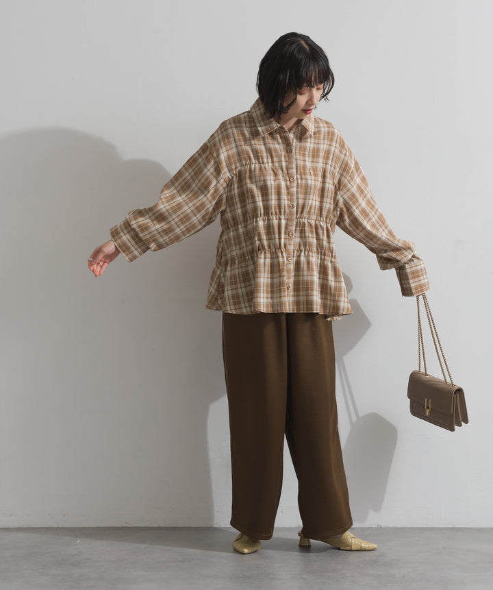 サテンラインイージーパンツ