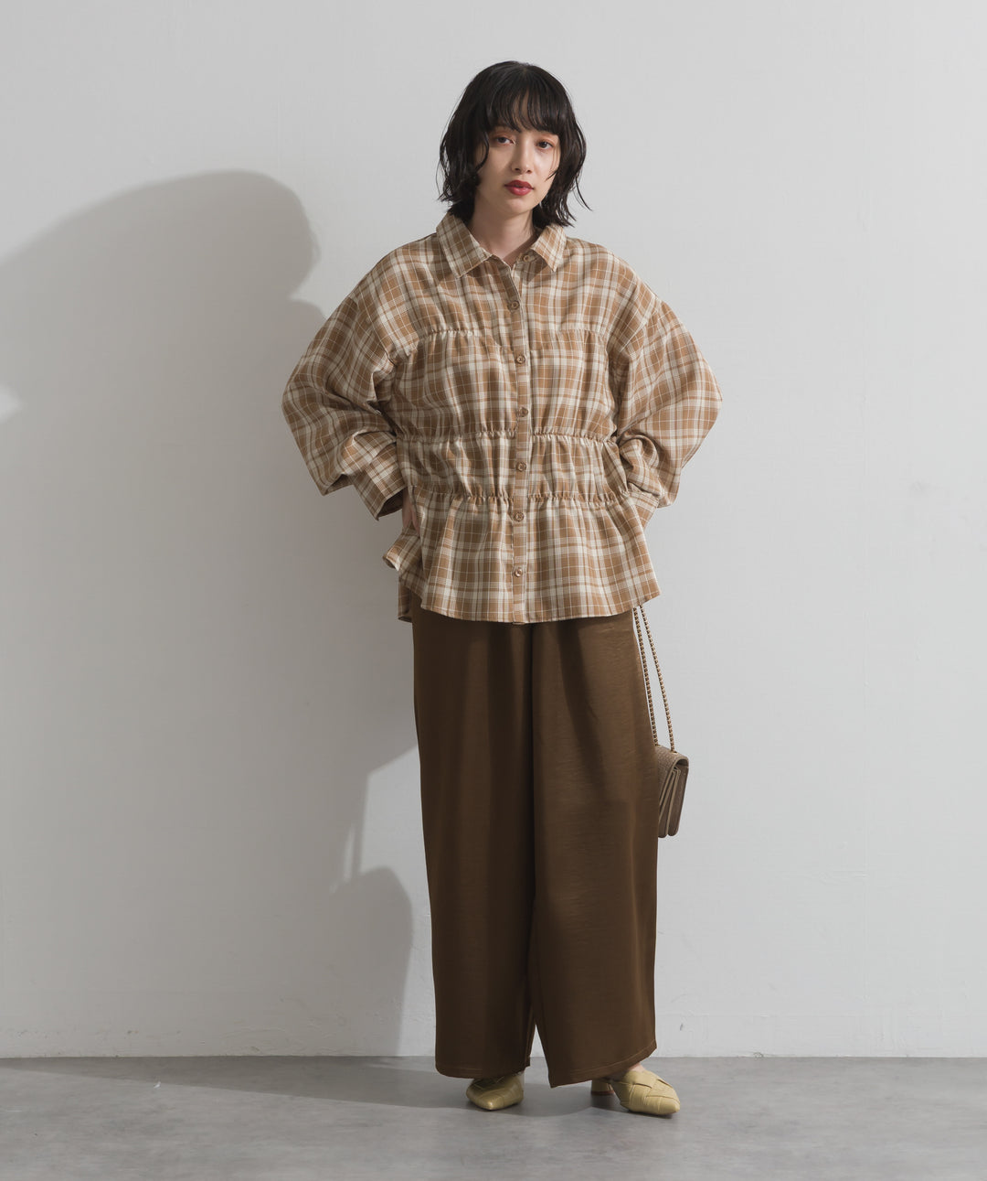 チェックウエストシャーリングシャツ