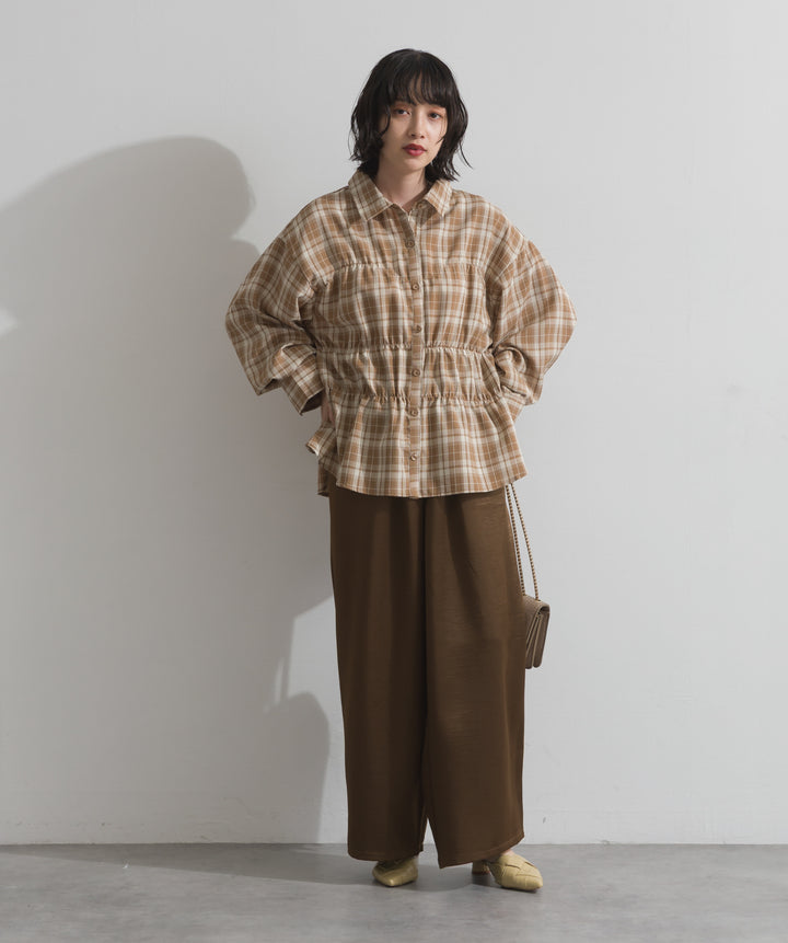 チェックウエストシャーリングシャツ