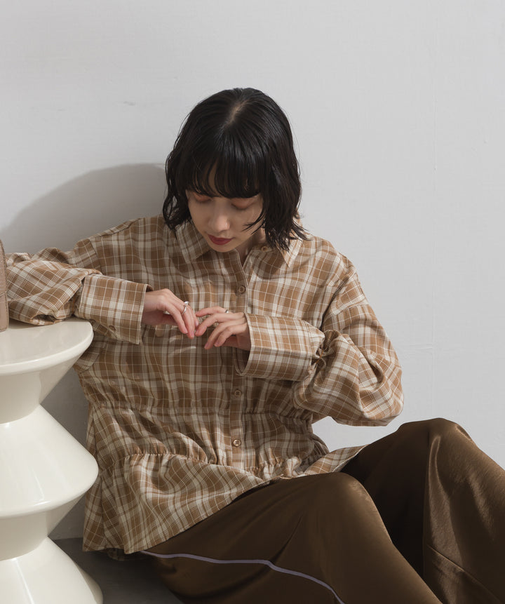 チェックウエストシャーリングシャツ