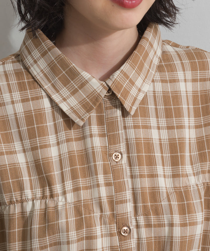チェックウエストシャーリングシャツ