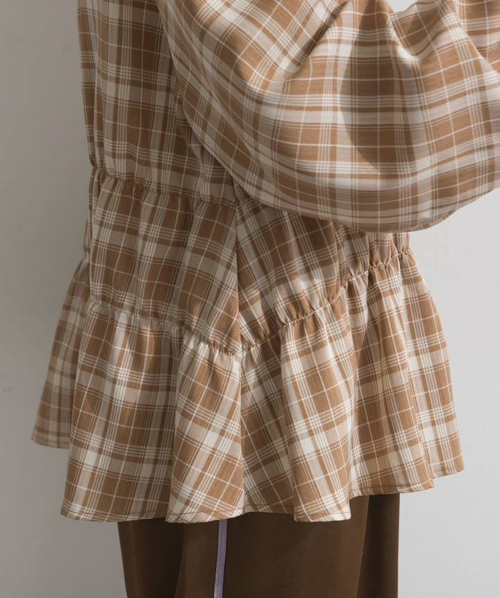 チェックウエストシャーリングシャツ