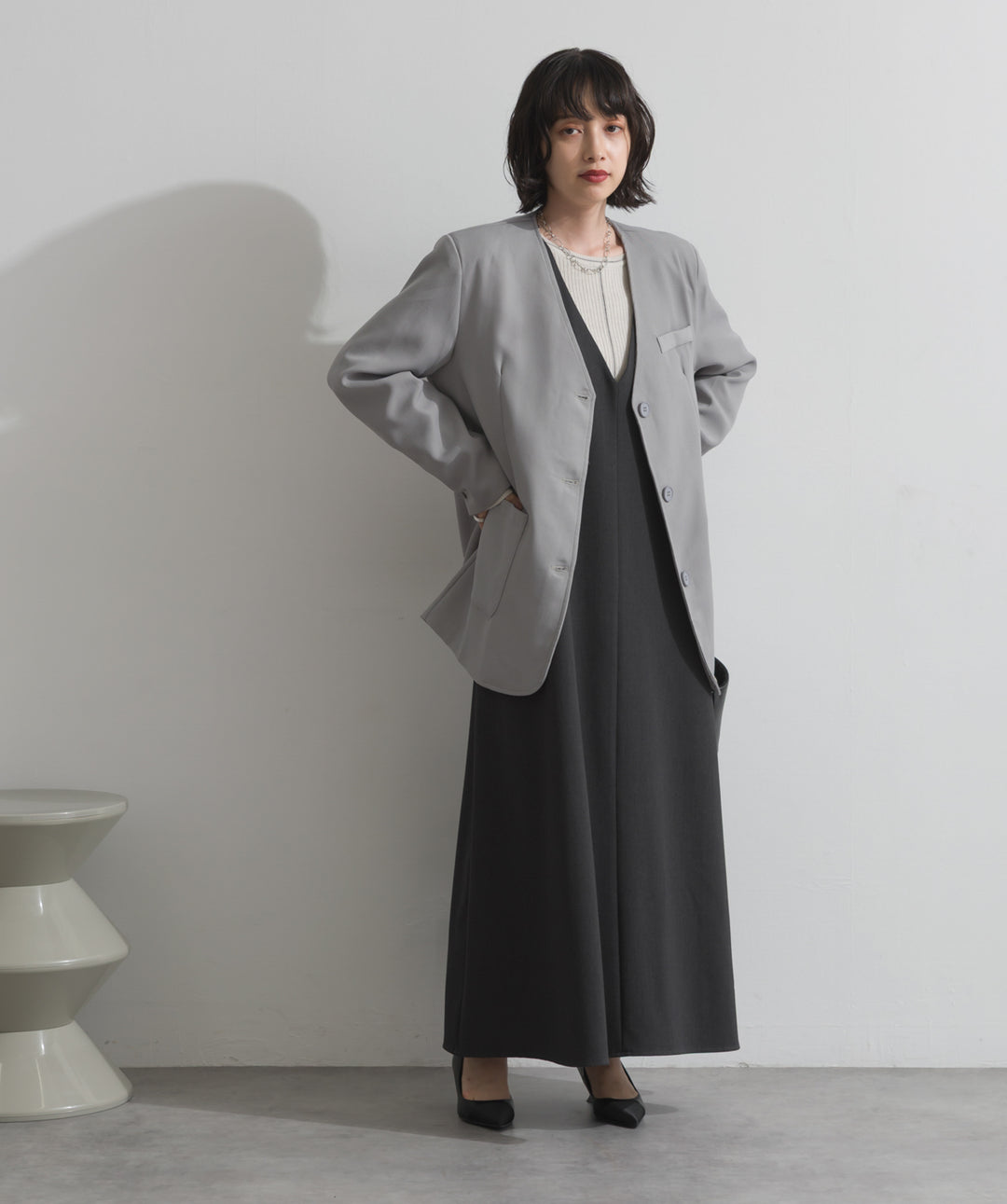 Vネックジャンスカ